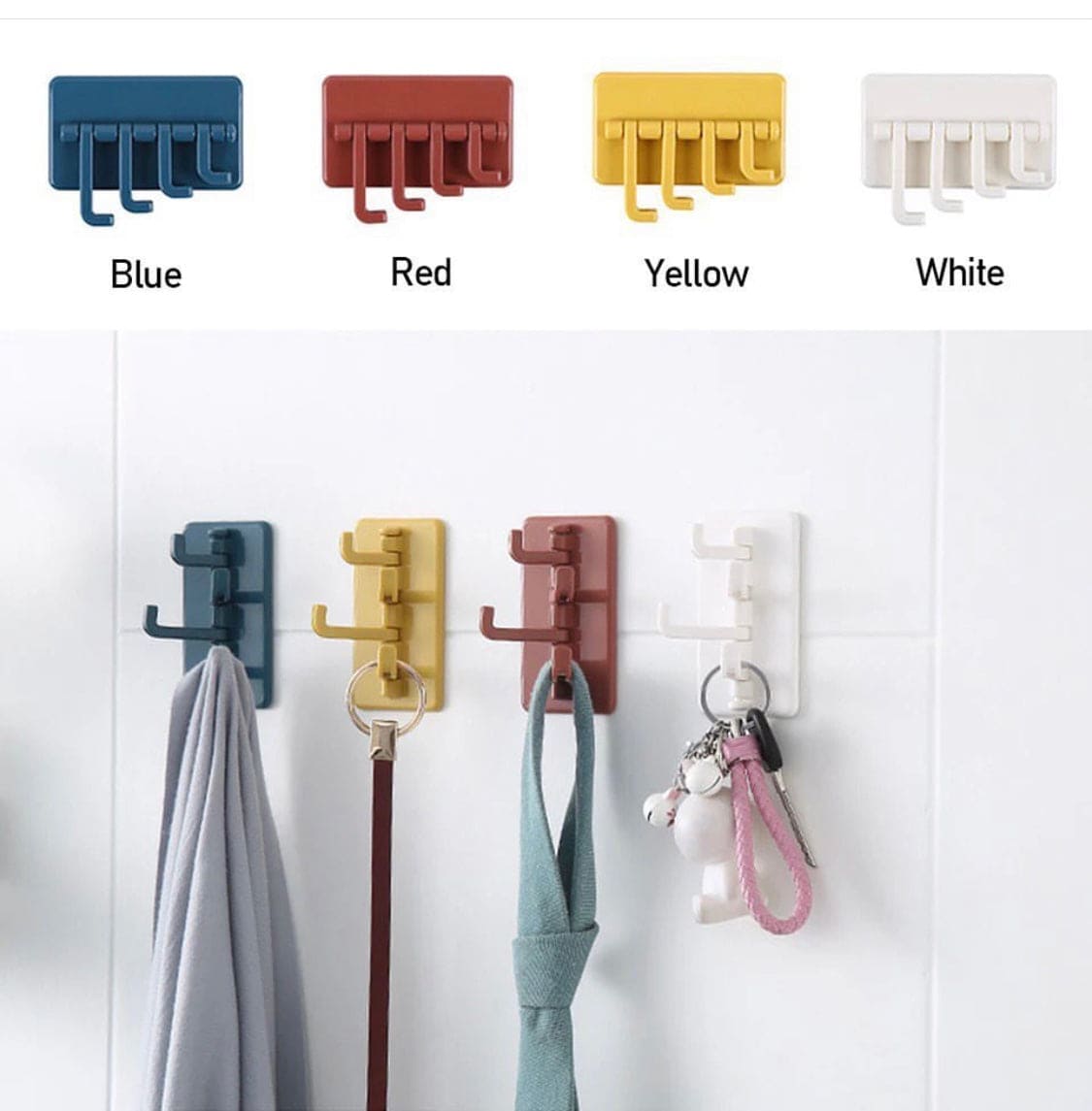 ABS Wall Hooks Storage Rack, Seamless Rotatable Strong Hook, Rotatable 4-Hook Key Hook Wall Self Adhesive Key Wall Hanger ABS Wall Hooks Storage Rack, Seamless Rotatable Strong Hook, Rotatable 4-Hook Key Hook Wall Self Adhesive Key Wall Hanger